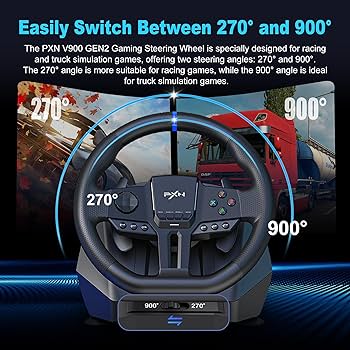 Y093☆PXN V900 PCレーシングホイール☆ Amazon.com: PXN - V900 GEN2 Racing Steering Wheel, 270